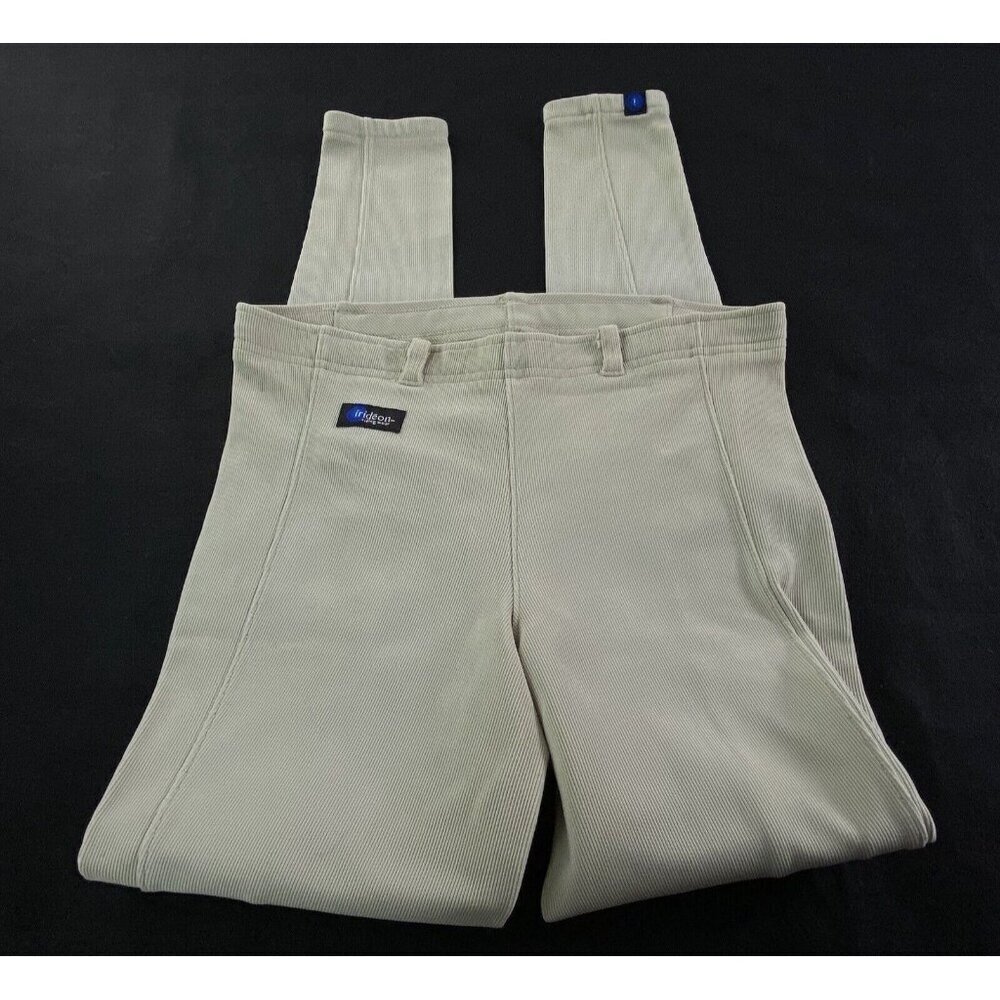 IRIDEON Women Riding Pants Sz MT Beige‎ Textured Equestrian Leg Patches 80-29